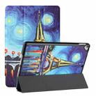 For iPad 10.2 (2021/2020/2019) Silk Texture Colored Drawing Pattern Horizontal Flip Magnetic PU Leather Case with Three-folding Holder & Sleep / Wake-up Function(Star Tower) - 1
