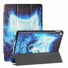 For iPad 10.2 (2021/2020/2019) Silk Texture Colored Drawing Pattern Horizontal Flip Magnetic PU Leather Case with Three-folding Holder & Sleep / Wake-up Function(Rose the Wolf) - 1