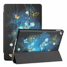 For iPad 10.2 (2021/2020/2019) Silk Texture Colored Drawing Pattern Horizontal Flip Magnetic PU Leather Case with Three-folding Holder & Sleep / Wake-up Function(Diamond Butterfly) - 1