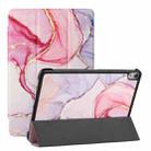 Silk Texture Colored Drawing Pattern Horizontal Flip Magnetic PU Leather Case with Three-folding Holder & Sleep / Wake-up Function ForiPad Air 2022 / 2020 10.9(Pink Marble) - 1