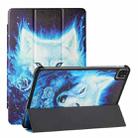 Silk Texture Colored Drawing Pattern Horizontal Flip Magnetic PU Leather Tablet Case with Three-folding Holder & Sleep / Wake-up Function For iPad Pro 11 (2018/2020/2021)(Rose the Wolf) - 1