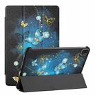 Silk Texture Colored Drawing Pattern Horizontal Flip Magnetic PU Leather Tablet Case with Three-folding Holder & Sleep / Wake-up Function For iPad Pro 11 (2018/2020/2021)(Diamond Butterfly) - 1