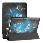 For Huawei MediaPad T5 Silk Texture Colored Drawing Pattern Horizontal Flip Magnetic PU Leather Case with Three-folding Holder (Diamond Butterfly) - 1