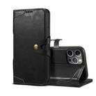 For iPhone 13 Pro Calf Texture Buckle Horizontal Flip Leather Case with Holder & Card Slots & Wallet (Black) - 1