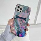 For iPhone 11 Pro Max IMD Pattern TPU Case with Card Slot (Colorful Marble) - 1