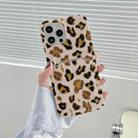 IMD Pattern TPU Case with Card Slot For iPhone 12 / 12 Pro(Beige Black Leopard) - 1