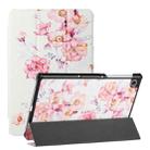 For Lenovo Tab M10(2nd) Silk Texture Colored Drawing Pattern Horizontal Flip Magnetic PU Leather Case with Three-folding Holder & Sleep / Wake-up Function(Camellia) - 1