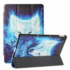 For Lenovo Tab P11 Silk Texture Colored Drawing Pattern Horizontal Flip Magnetic PU Leather Case with Three-folding Holder & Sleep / Wake-up Function(Rose the Wolf) - 1