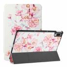 For Lenovo Tab P11 Pro Silk Texture Colored Drawing Pattern Horizontal Flip Magnetic PU Leather Case with Three-folding Holder & Sleep / Wake-up Function(Camellia) - 1
