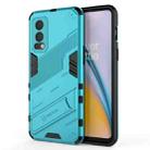 For OnePlus Nord 2 5G Punk Armor 2 in 1 PC + TPU Shockproof Case with Invisible Holder(Blue) - 1