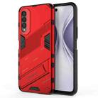 For Honor X20 SE Punk Armor 2 in 1 PC + TPU Shockproof Case with Invisible Holder(Red) - 1