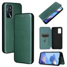 For OPPO A16 Carbon Fiber Texture Horizontal Flip TPU + PC + PU Leather Case with Card Slot(Green) - 1