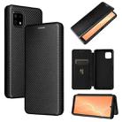 For Sharp Aquos Sense 6 Carbon Fiber Texture Horizontal Flip TPU + PC + PU Leather Case with Card Slot(Black) - 1