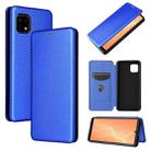 For Sharp Aquos Sense 6 Carbon Fiber Texture Horizontal Flip TPU + PC + PU Leather Case with Card Slot(Blue) - 1