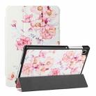 For Samsung Galaxy Tab A7 Lite T220/T225 Silk Texture Colored Drawing Pattern Horizontal Flip Magnetic PU Leather Case with Three-folding Holder (Camellia) - 1