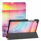 For Samsung Galaxy Tab A 8.0(2019)/T290/T295/T297 Silk Texture Colored Drawing Pattern Horizontal Flip Magnetic PU Leather Case with Three-folding Holder (Seaside) - 1