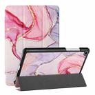 For Samsung Galaxy Tab A 8.0(2019)/T290/T295/T297 Silk Texture Colored Drawing Pattern Horizontal Flip Magnetic PU Leather Case with Three-folding Holder (Pink Marble) - 1