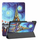 For Samsung Galaxy Tab A7(2020) / T500 / T505 Silk Texture Colored Drawing Pattern Horizontal Flip Magnetic PU Leather Case with Three-folding Holder & Sleep / Wake-up Function(Star Tower) - 1