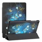 For Samsung Galaxy Tab A 10.1(2019)/T510 Silk Texture Colored Drawing Pattern Horizontal Flip Magnetic PU Leather Case with Three-folding Holder (Diamond Butterfly) - 1