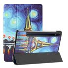 For Samsung Galaxy Tab S8 / Galaxy Tab S7 T870/T875 Silk Texture Colored Drawing Pattern Horizontal Flip Magnetic PU Leather Case with Three-folding Holder & Sleep / Wake-up Function(Star Tower) - 1