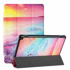 For Amazon Fire HD 10 Plus (2021)/HD 10 (2021) Silk Texture Colored Drawing Pattern Horizontal Flip Magnetic PU Leather Case with Three-folding Holder & Sleep / Wake-up Function(Seaside) - 1