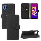 For Samsung Galaxy M32 (India) Solid Color Skin Feel Magnetic Buckle Horizontal Flip Calf Texture PU Leather Case with Holder & Card Slots & Wallet(Black) - 1