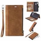 For Samsung Galaxy A40 Side Zipper Back Card Horizontal Flip PU Leather Case with Card Slots & Wallet & Photo Frame & Lanyard(Yellow) - 1