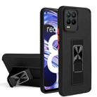 For OPPO Realme 8 / 8 Pro Dual-color Skin Feel TPU + PC Magnetic Shockproof Case with Invisible Holder(Black) - 1