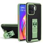 For OPPO Reno5 F / F19 Pro Dual-color Skin Feel TPU + PC Magnetic Shockproof Case with Invisible Holder(Green) - 1