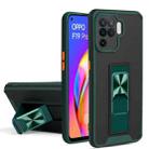 For OPPO Reno5 F / F19 Pro Dual-color Skin Feel TPU + PC Magnetic Shockproof Case with Invisible Holder(Dark Green) - 1