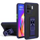 For OPPO Reno5 F / F19 Pro Dual-color Skin Feel TPU + PC Magnetic Shockproof Case with Invisible Holder(Blue) - 1