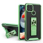 For OPPO A15 Dual-color Skin Feel TPU + PC Magnetic Shockproof Case with Invisible Holder(Green) - 1