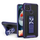 For OPPO A15 Dual-color Skin Feel TPU + PC Magnetic Shockproof Case with Invisible Holder(Purple) - 1