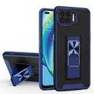 For OPPO F17 Dual-color Skin Feel TPU + PC Magnetic Shockproof Case with Invisible Holder(Blue) - 1
