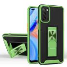 For OPPO Reno4 Dual-color Skin Feel TPU + PC Magnetic Shockproof Case with Invisible Holder(Green) - 1