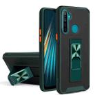 For OPPO Realme 5 / C3 / 6i Dual-color Skin Feel TPU + PC Magnetic Shockproof Case with Invisible Holder(Dark Green) - 1