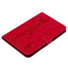 For iPad Mini 2019 & 4 & 3 & 2 & 1 Pressed Printing Woman and Cat Pattern Horizontal Flip Leather Case with Holder & Card Slots & Wallet(Rose Red) - 6