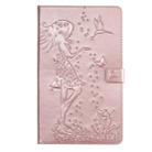 For Galaxy Tab A 10.1 (2019) Pressed Printing Woman and Cat Pattern Horizontal Flip Leather Case with Holder & Card Slots & Wallet(Rose Gold) - 1