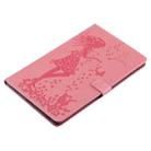 For Galaxy Tab A 10.1 (2019) Pressed Printing Woman and Cat Pattern Horizontal Flip Leather Case with Holder & Card Slots & Wallet(Pink) - 6
