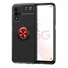 For OPPO A93s 5G Metal Ring Holder 360 Degree Rotating TPU Case(Black+Red) - 1