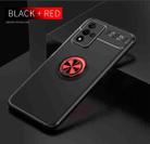For OPPO A93s 5G Metal Ring Holder 360 Degree Rotating TPU Case(Black+Red) - 2