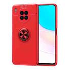 For Huawei nova 8i Metal Ring Holder 360 Degree Rotating TPU Case(Red) - 1