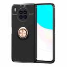 For Huawei nova 8i Metal Ring Holder 360 Degree Rotating TPU Case(Black+Rose Gold) - 1