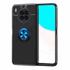 For Huawei nova 8i Metal Ring Holder 360 Degree Rotating TPU Case(Black+Blue) - 1