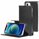 GOOSPERY Bravo Diary Crazy Horse Texture Horizontal Flip Leather Case with Bracket & Card Slot & Wallet For iPhone 13 mini(Black) - 1