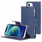 GOOSPERY Bravo Diary Crazy Horse Texture Horizontal Flip Leather Case with Bracket & Card Slot & Wallet For iPhone 13 mini(Navy Blue) - 1