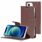 GOOSPERY Bravo Diary Crazy Horse Texture Horizontal Flip Leather Case with Bracket & Card Slot & Wallet For iPhone 13 mini(Brown) - 1