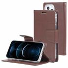 GOOSPERY Bravo Diary Crazy Horse Texture Horizontal Flip Leather Case with Bracket & Card Slot & Wallet For iPhone 13(Brown) - 1