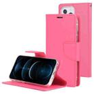 GOOSPERY Bravo Diary Crazy Horse Texture Horizontal Flip Leather Case with Bracket & Card Slot & Wallet For iPhone 13 Pro Max(Rose Red) - 1