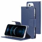 GOOSPERY Bravo Diary Crazy Horse Texture Horizontal Flip Leather Case with Bracket & Card Slot & Wallet For iPhone 13 Pro Max(Navy Blue) - 1